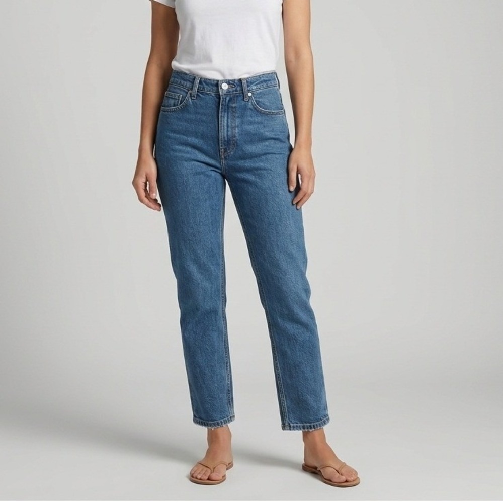 Everlane The Original Cheeky Jean Blue High Rise Straight Crop Denim Size 24